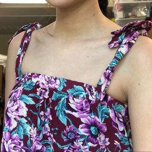 American Eagle Floral Tie Strap Tank Top